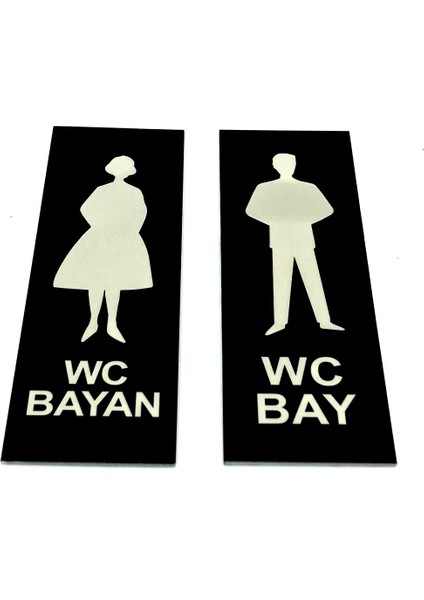 Wc Tuvalet Tabelası Bayan Bay Takım 2 Adet Kapı Yönlendirme Levha
