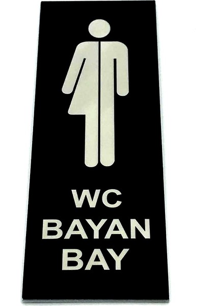 Wc Tuvalet Tabelası Bayan Bay Yönlendirme Levhası 5 cm x 15 cm