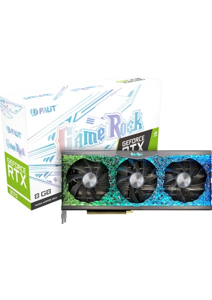 Nvidia Geforce RTX3070 LHR Gamerock 8gb 256BIT Gddr6 DX12 Pcı-Express 4.0 Ekran Kartı (NE63070019P2-1040G)