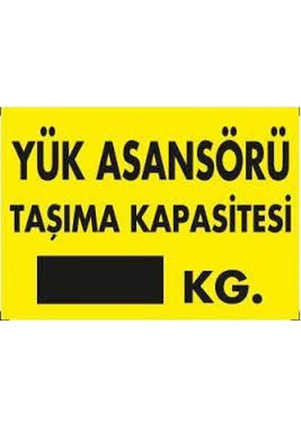 Ikaz Levhaları Yük Asansörü Taşıma Kapasitesi Levhası - 1332
