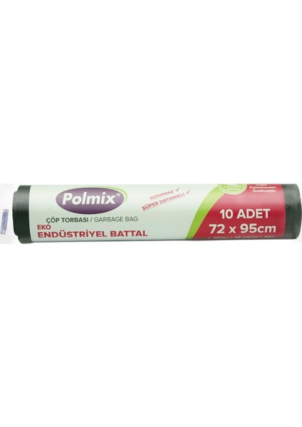 ÇÖP TORBASI POLMİX ENDÜSTİRİYEL 400 GRAM 80X110 SİYAH 1 PAKET