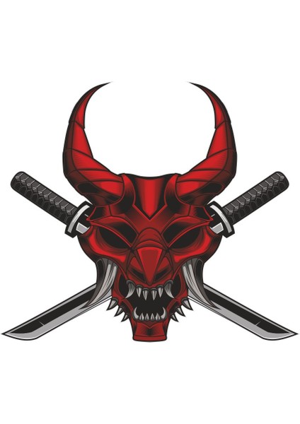 Samurai Kılıç Kurukafa Kuru Kafa Kurukafa Sticker 00475