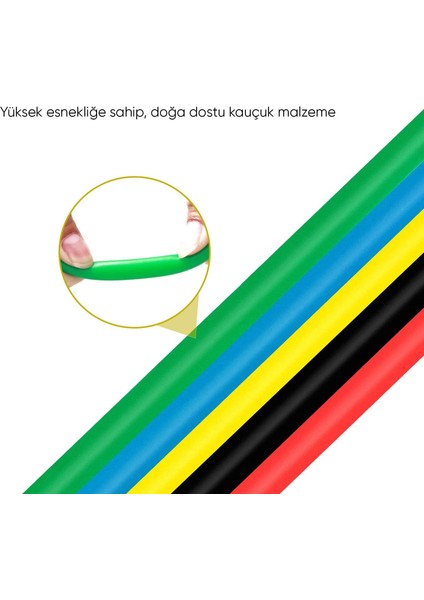Direnç Lastiği Seti 5'li Çekme Lastiği Egzersiz Lastiği