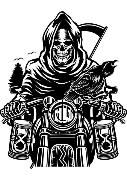 Motorcu Kurukafa Kuru Kafa Kurukafa Azrail Sticker 00477