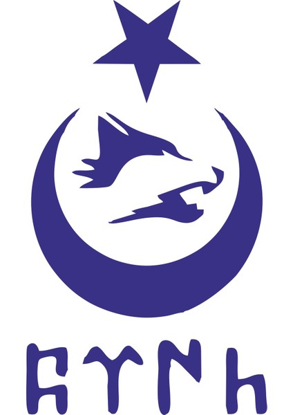 Türk Bayraklı Ay Yıldız Kurt Göktürk Yazısı Sticker 00672