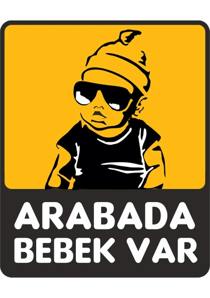 Sticker Fabrikası Arabada Bebek Var Sticker 00650