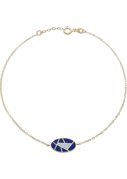 Kadın 14 Ayar Altın Mineli Bileklik