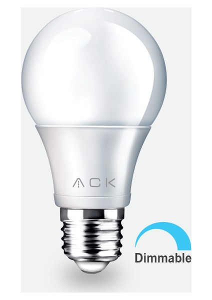 10W Dimlenebilir LED Ampul Günışığı 3000K E27 A60 ACK-AA14-01020