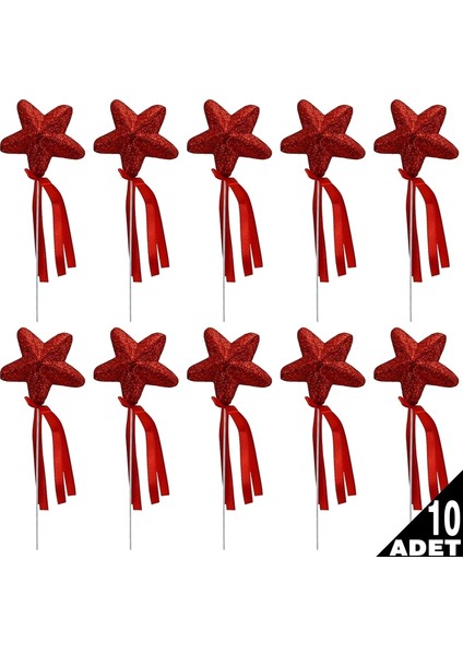 Yıldız Çubuk, 23 cm x 5,5 cm Kırmızı - 10 Adet