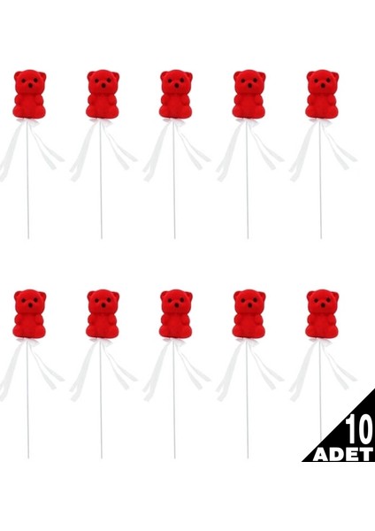 Ayıcık Çubuk, 22 x 4,5 x 3 cm Kırmızı - 10 Adet fiyatları