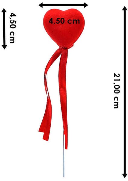 Kalp Çubuk, 21 cm x 4,5 cm - 10 Adet