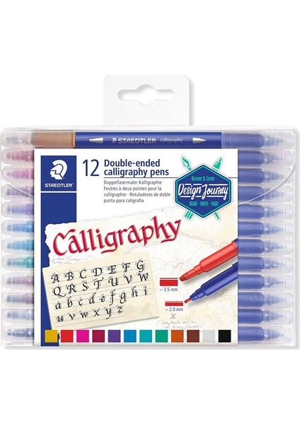 Calligraphy Pen Çift Taraflı Kaligrafi Kalemi Seti 12 Renk