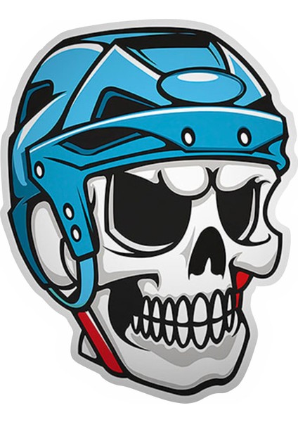 Kasklı Kurukafa Kuru Kafa Sticker 00561