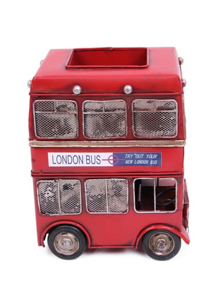 Dekoratif Metal Araba Londra Şehir Otobüsü Kalemlik indirimleri