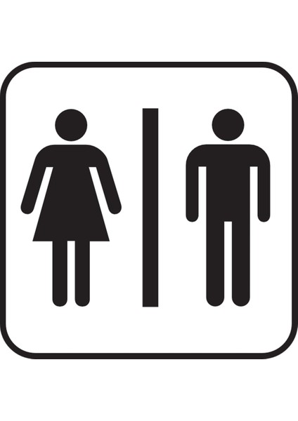Beyaz Siyah Wc Tuvalet Ikon Sticker