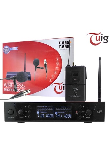 Tuıg T-665 1 Yaka Kablosuz Uhf Telsiz Mikrofon