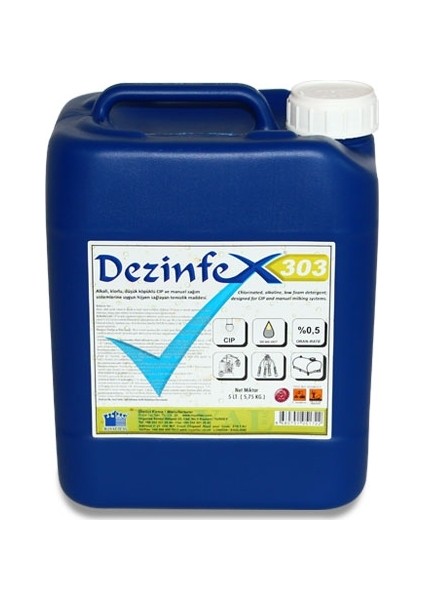 Royal İlaç Dezinfex 303 Klorlu ve Alkali Konsantre Dezenfektan 5 Lt