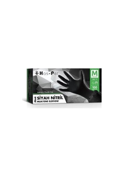 Siyah Nitril Eldiven 100 Adet Medium
