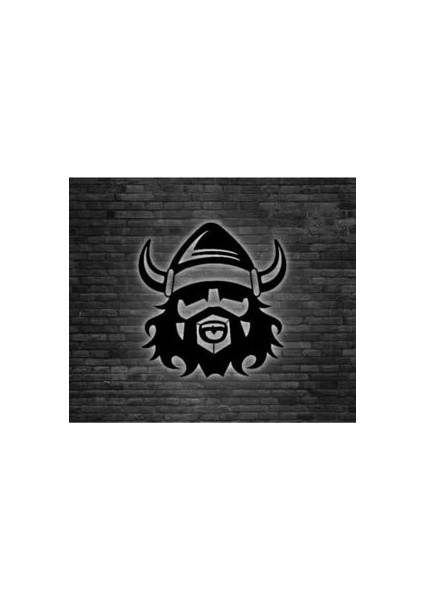 prodizayntasarım Viking Kaskı Ledli Ahşap Tablo