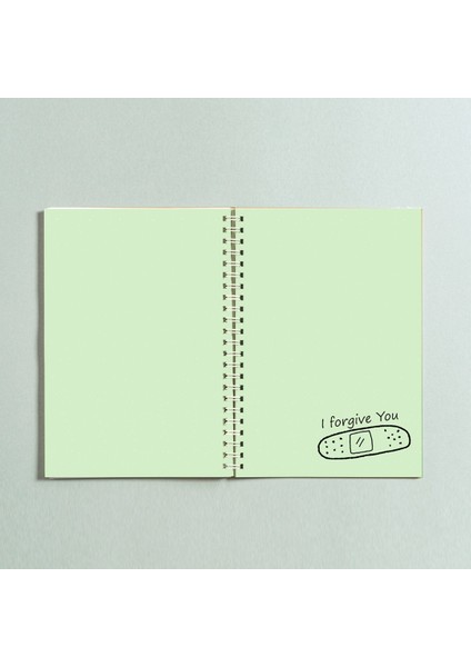 I Forgive You Yara Bandı Yazılı Spiralli A5 96 Yaprak Çizgisiz Defter
