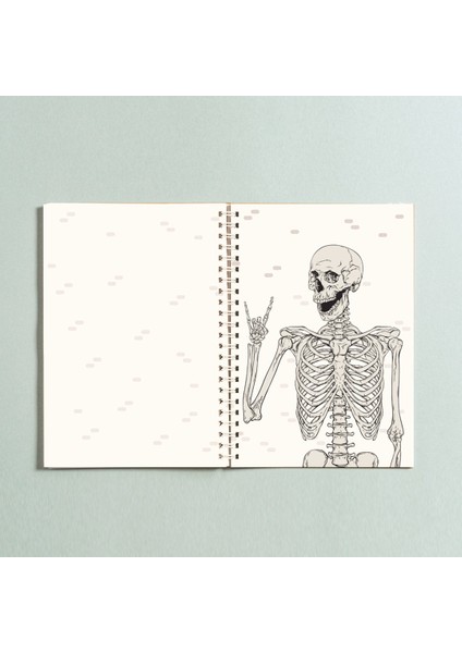 Iskelet Rock And Roll Spiralli A5 96 Yaprak Çizgisiz Defter