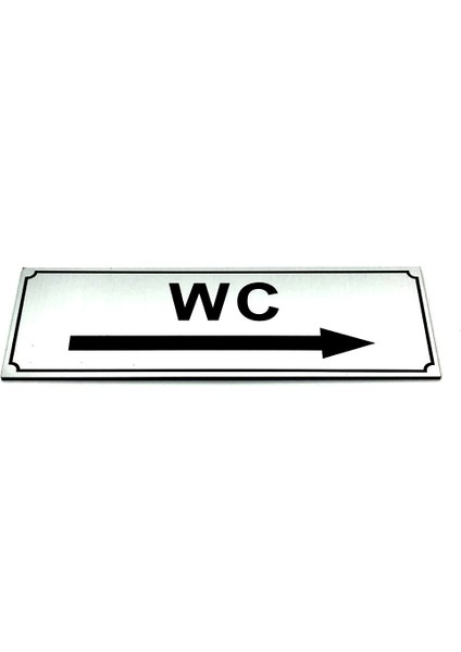 Wc Tuvalet Tabelası Sağ Ok Işareti Kapı Levhası 5 cm x 15 cm