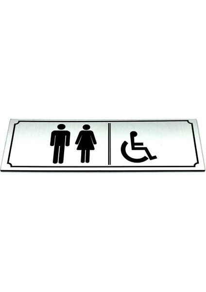 Wc Tuvalet Tabelası Bay Bayan Engelli Kapı Levhası 5 cm x 15 cm