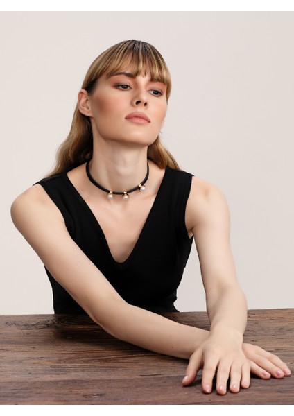 Inci Detaylı Choker Kolye-K1986215-089