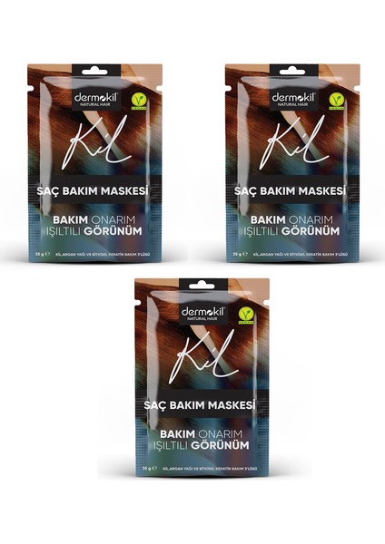 Argan Saç Maskesi 35 ml 3'li Set