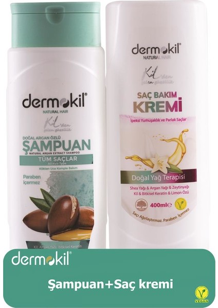 Argan Şampuan 400 ml + Saç Kremi 400 ml 2'li Set
