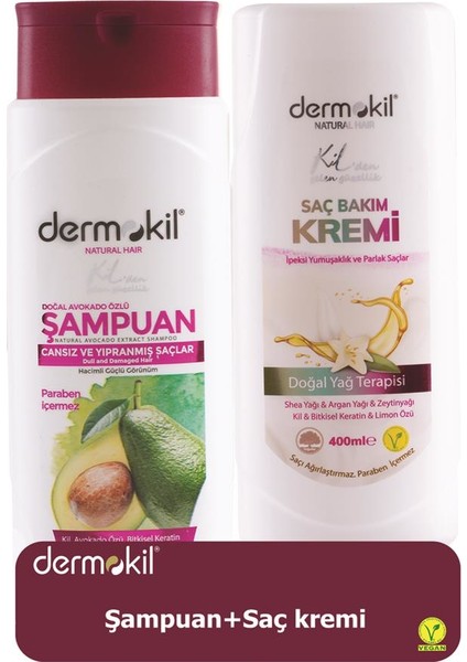 Avokado Şampuan 400 ml + Saç Kremi 400 ml 2'li Set