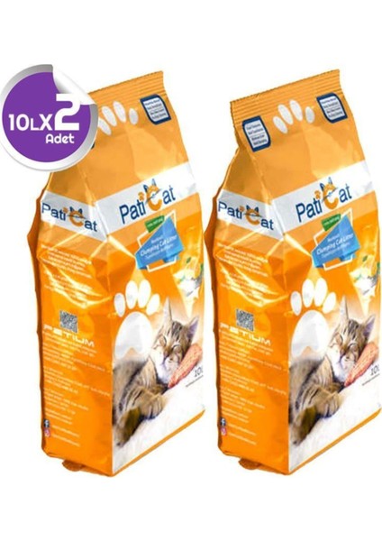Paticat 2 Adet Portakal Kokulu Ince Tane Topaklaşan 10LT Kedi Kumu