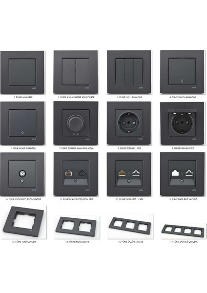 Novella Füme Üçlü Çerçeve fiyatları