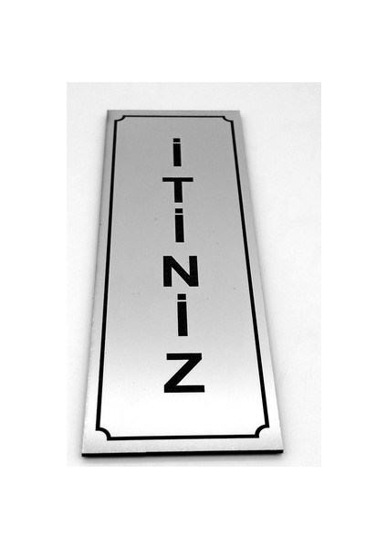 Itiniz Kapı Yönlendirme Levhası 5 cm x 15 cm Gümüş Tabela