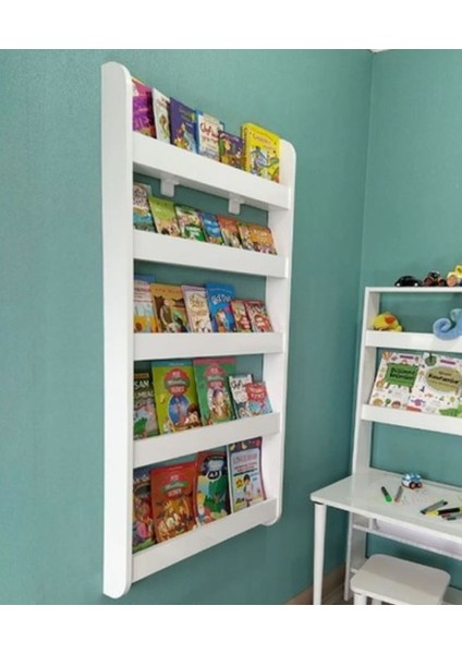Duru Montessori Kitaplık 5 Raflı Mdf Kitaplık