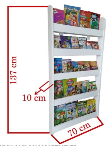 Duru Montessori Kitaplık 5 Raflı Mdf Kitaplık fiyatları