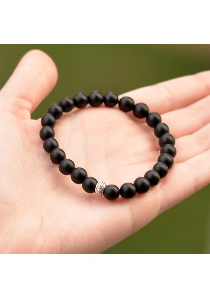 Mat Obsidyen Taşı Bileklik - 8 mm modelleri