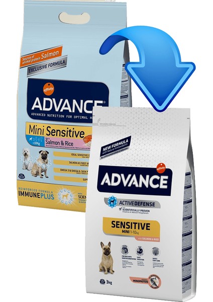 Advance Mini Sensitive Salmon Küçük Irk Yetişkin Köpek Maması 3 Kg