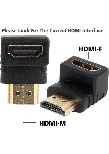 90 Köşe Dirsek Erkek-Dişi HDMI Çevirici