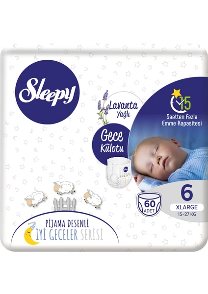 Gece Külotu Lavanta Yağlı 6 Numara Xlarge 60'lı