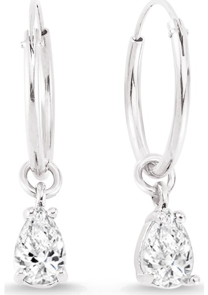 Altınsepeti Gümüş Damla Taşlı Halka Küpe G132KPT3R3