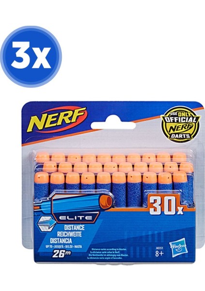 Nerf N-Strike Elite Dart 30'lu Yedek Paket x 3 Adet