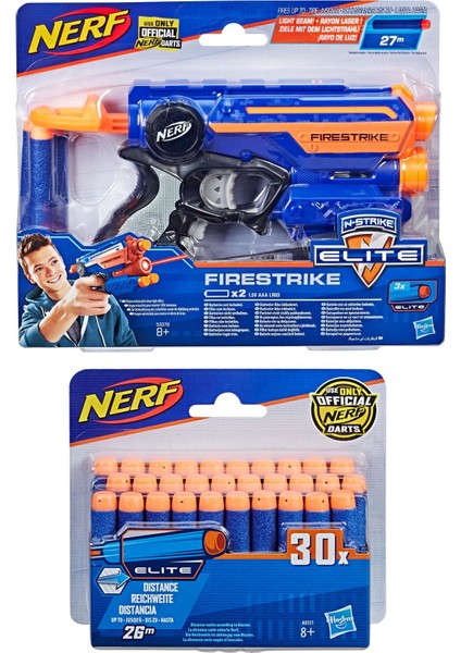 Nerf N-Strike Elite Firestrike + Nerf N-Strike Elite Dart 30'lu Yedek Paket