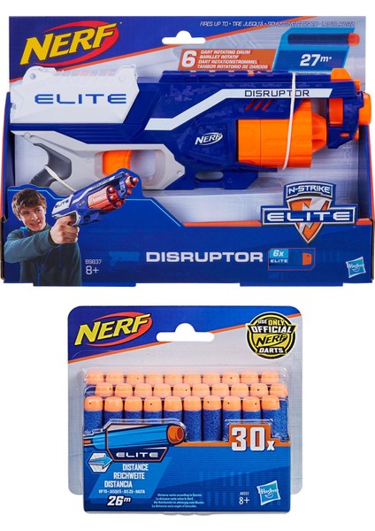 Nerf N-Strike Elite Disruptor + Nerf N-Strike Elite Dart 30'lu Yedek Paket
