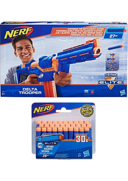 Nerf N-Strike Elite Delta Trooper + Nerf N-Strike Elite Dart 30'lu Yedek Paket