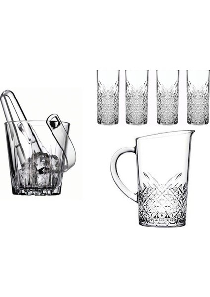 Rakı Seti Buz Kovası+Sürahi+4 Bardak