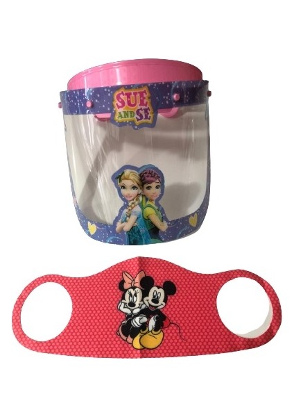 Sue And Se Çocuklar Için Koruyucu Siperlik + Mickey Mouse Maske