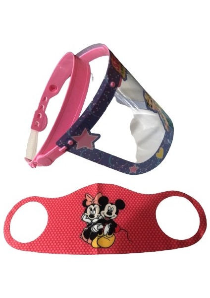 Sue And Se Çocuklar Için Koruyucu Siperlik + Mickey Mouse Maske