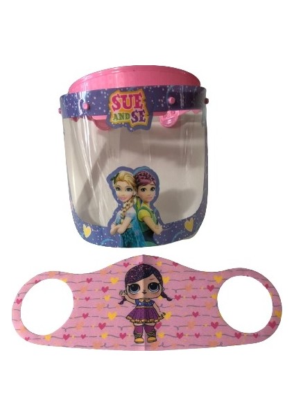 Sue And Se Çocuklar Için Koruyucu Siperlik + Prenses Maske