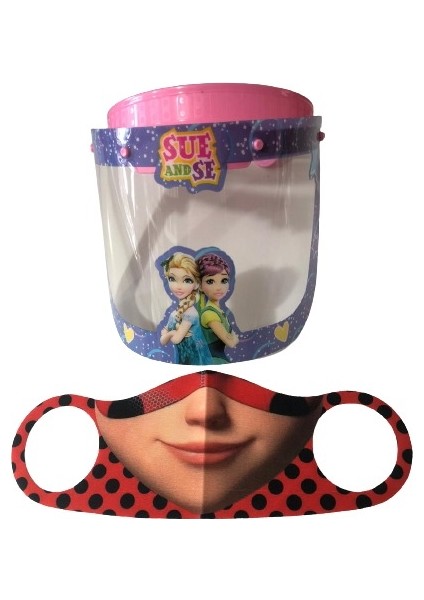 Sue And Se Çocuklar Için Koruyucu Siperlik + Lol Maske